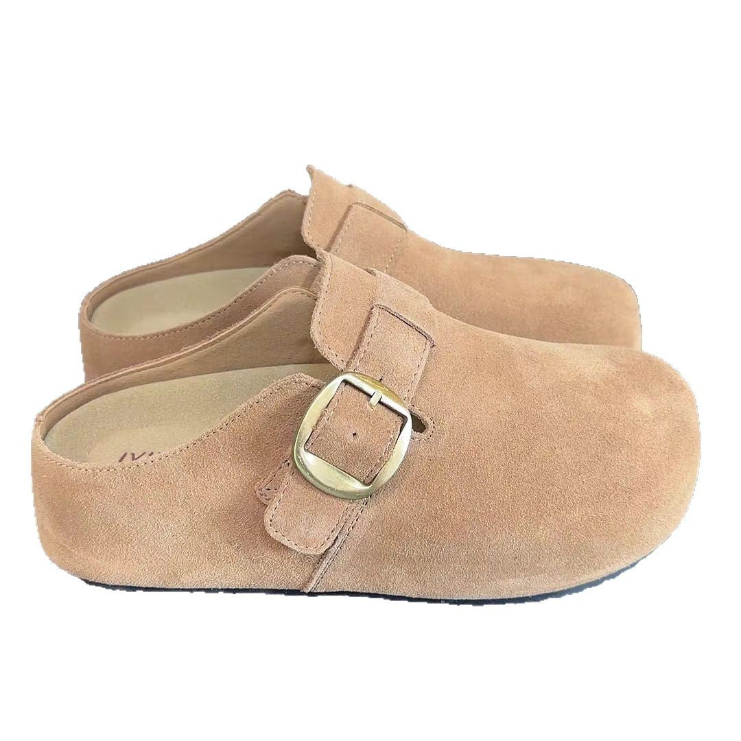 Women's Insole Genuine Spring Retro Platform Slip-on Outer Wear Feeling Casual Shoes