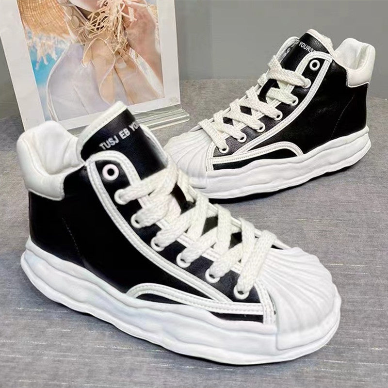 Women's White Summer Shell Toe Dissoed Genuine Casual Shoes