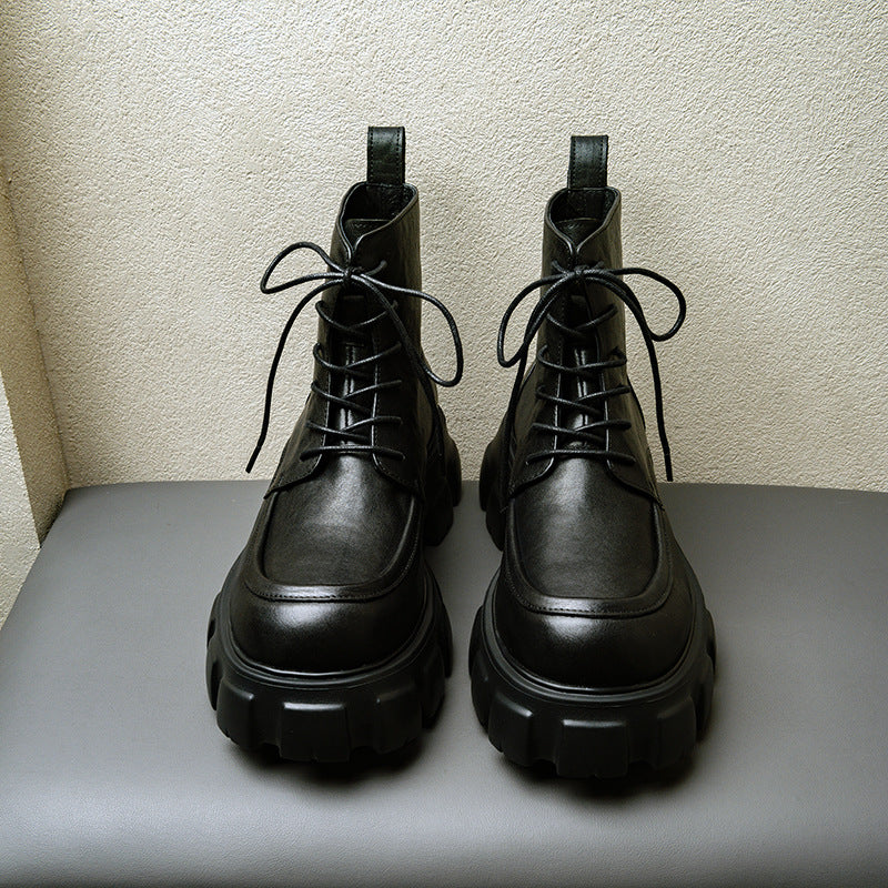 Men's Muffin Platform Martin Round Head British Boots