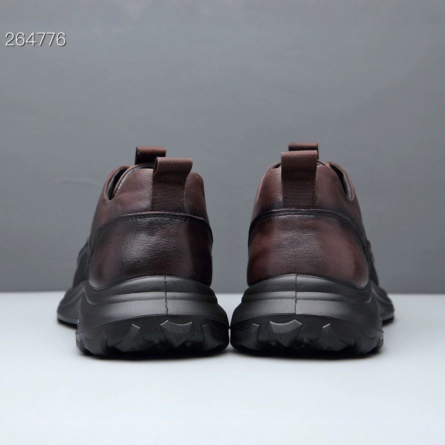Men's Fashionable First Layer Calf Spring Lightweight Daily Men's Casual Shoes