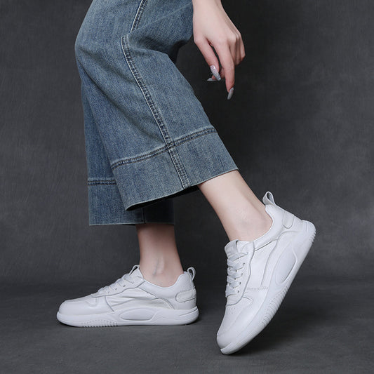Women's Comfortable White Genuine Spring Sports Leisure Women's Casual Shoes