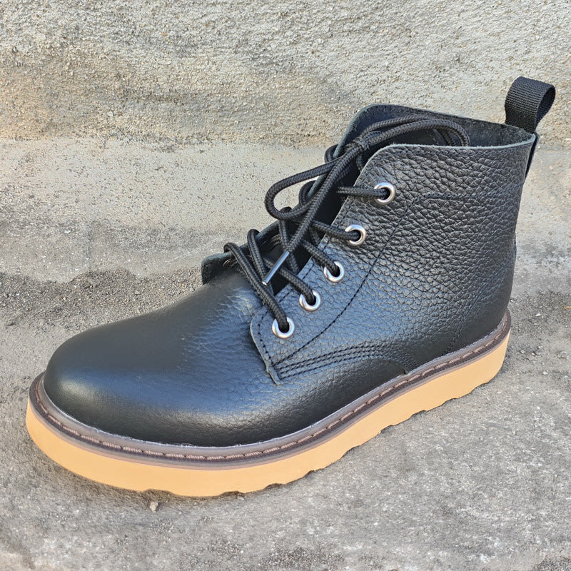 Cowhide Worker Martin Trendy Ankle Outdoor Boots