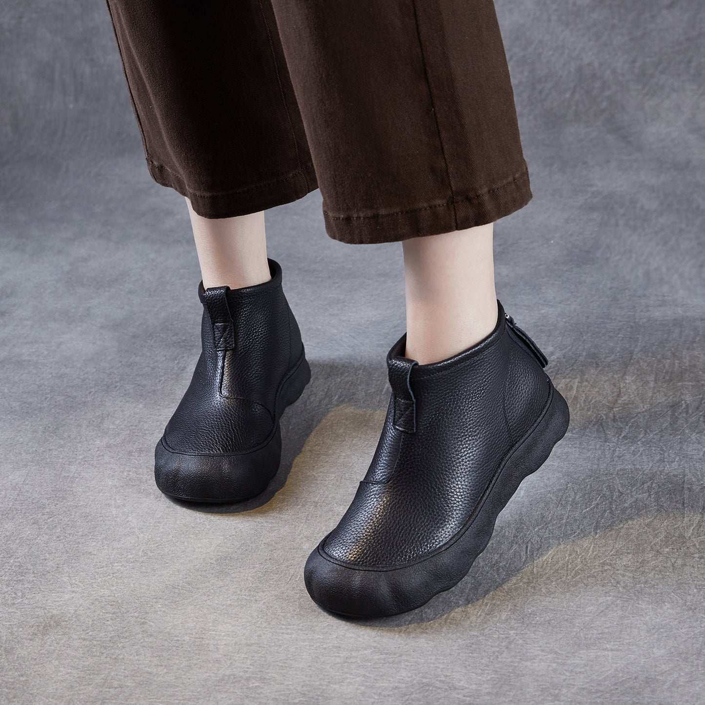 Ankle Female Lady Single Comfortable Genuine Soft Bottom Boots