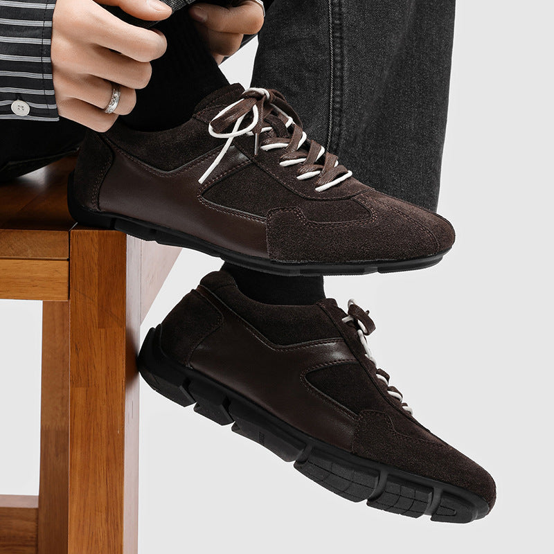 Men's Brown German Training Commuter British Style Men's Board Shoes