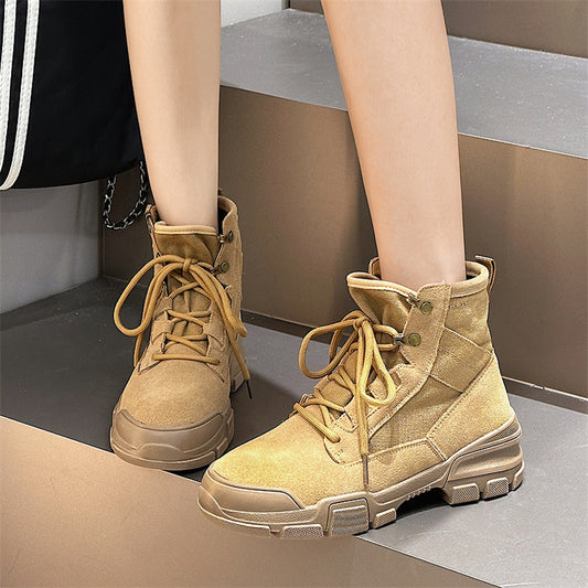 Women's & Men's Martin Autumn Thick-soled Suede Outdoor Climbing Women's Leather Boots