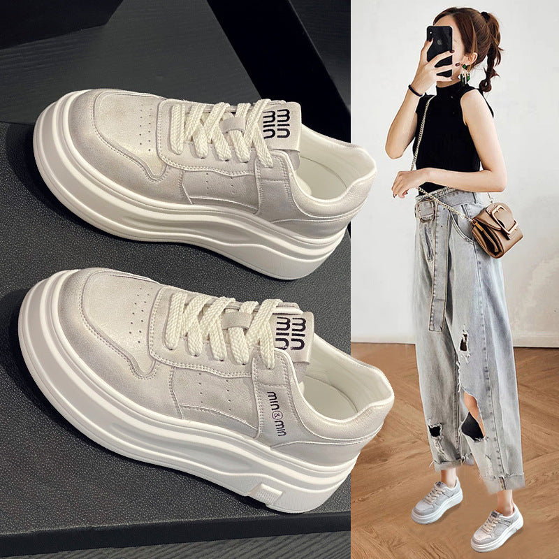 Women's Korean Style Platform White Thin Strap Men's Shoes