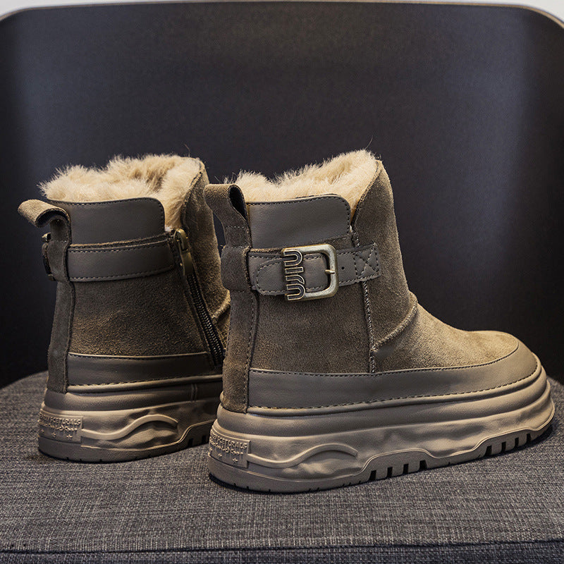 Women's Genuine Winter Fleece-lined Thickened Cotton Thick Snow Boots