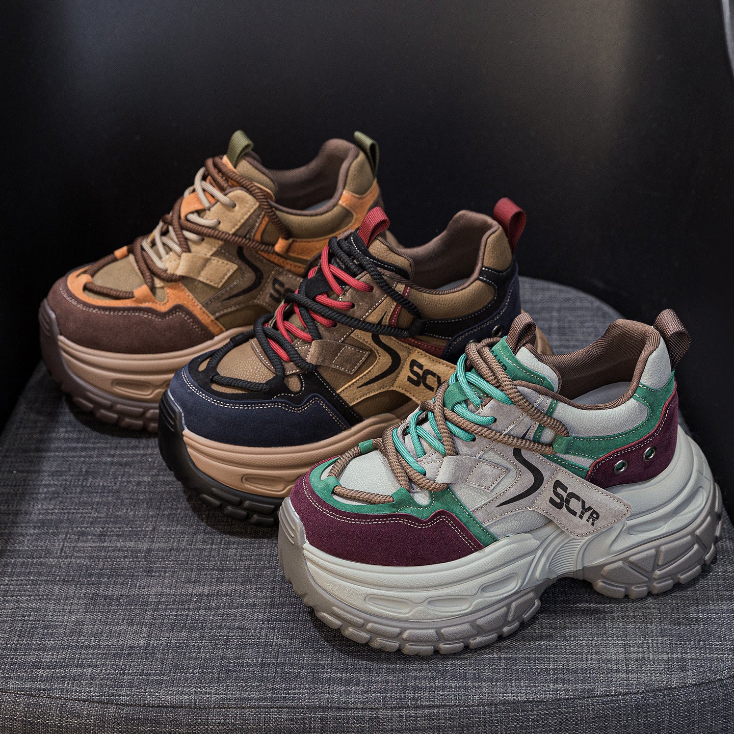 Women's Platform Dad Spring Height Increasing Insole Brushed Retro Women's Shoes