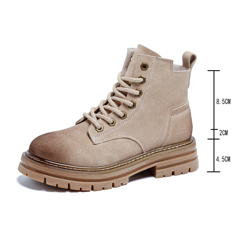 Women's Martin Height Increasing Insole Retro Hiking Boots