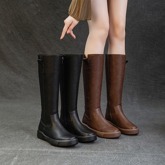 Women's Platform Flat Side Zipper Female Fashion Boots