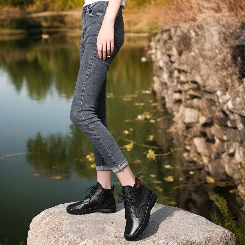 Women's Genuine Soft Sole Ankle Flat Single-layer Casual Shoes