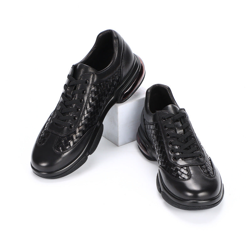 Men's Summer Fashion Sports Shock Absorption Cushion Leather Shoes