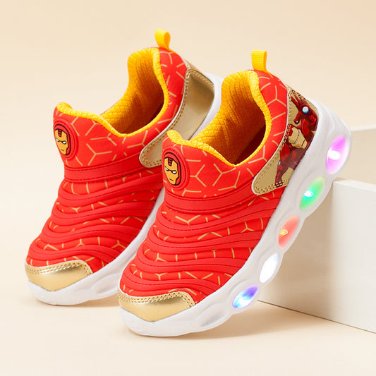 Children's Caterpillar Boys Luminous Light Mesh Breathable Kid's Sneakers