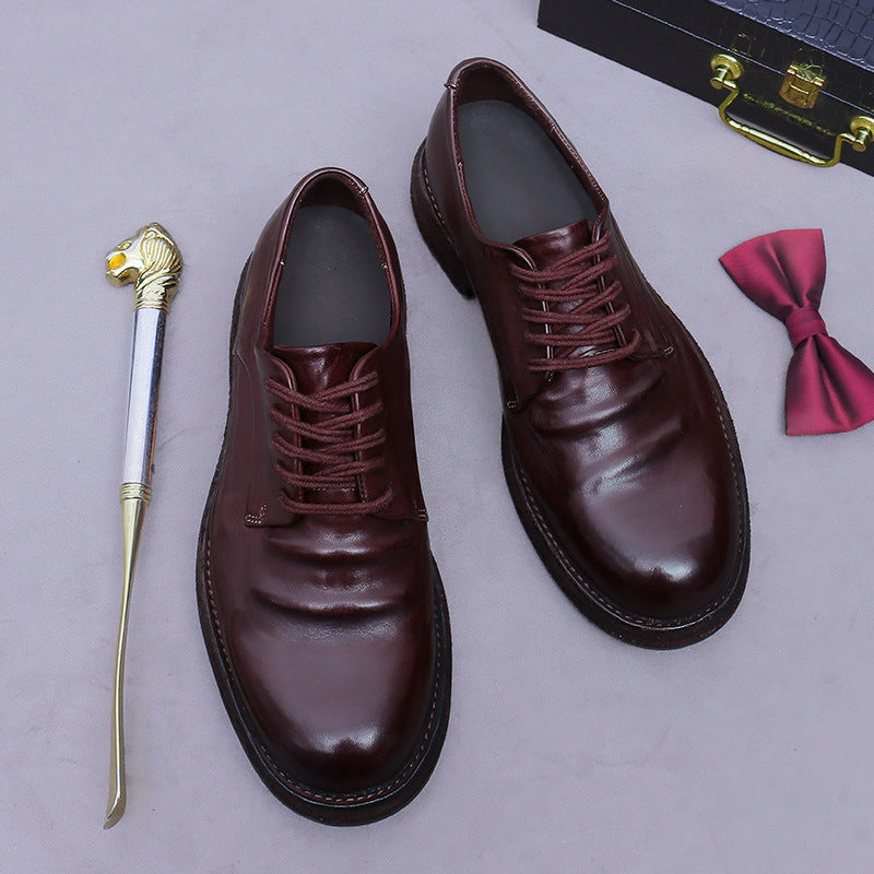 Men's Sole Light Luxury Horse Handmade Good Year British Leather Shoes
