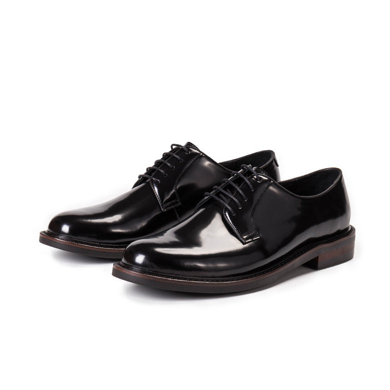 Men's Business British Black Glossy Formal Leather Shoes