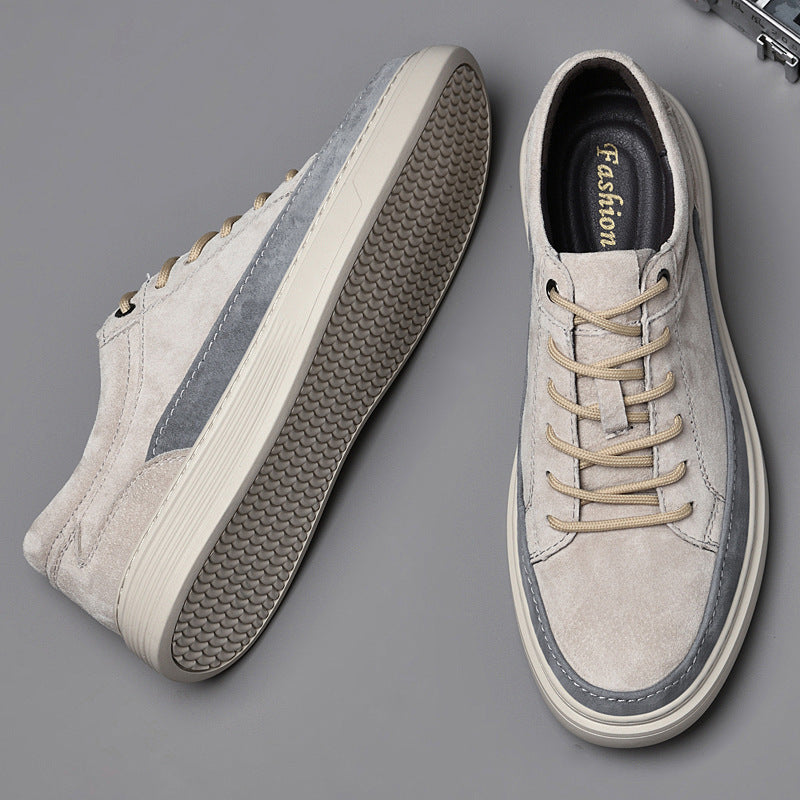 Men's White Spring Genuine High-grade Breathable Summer Men's Board Shoes