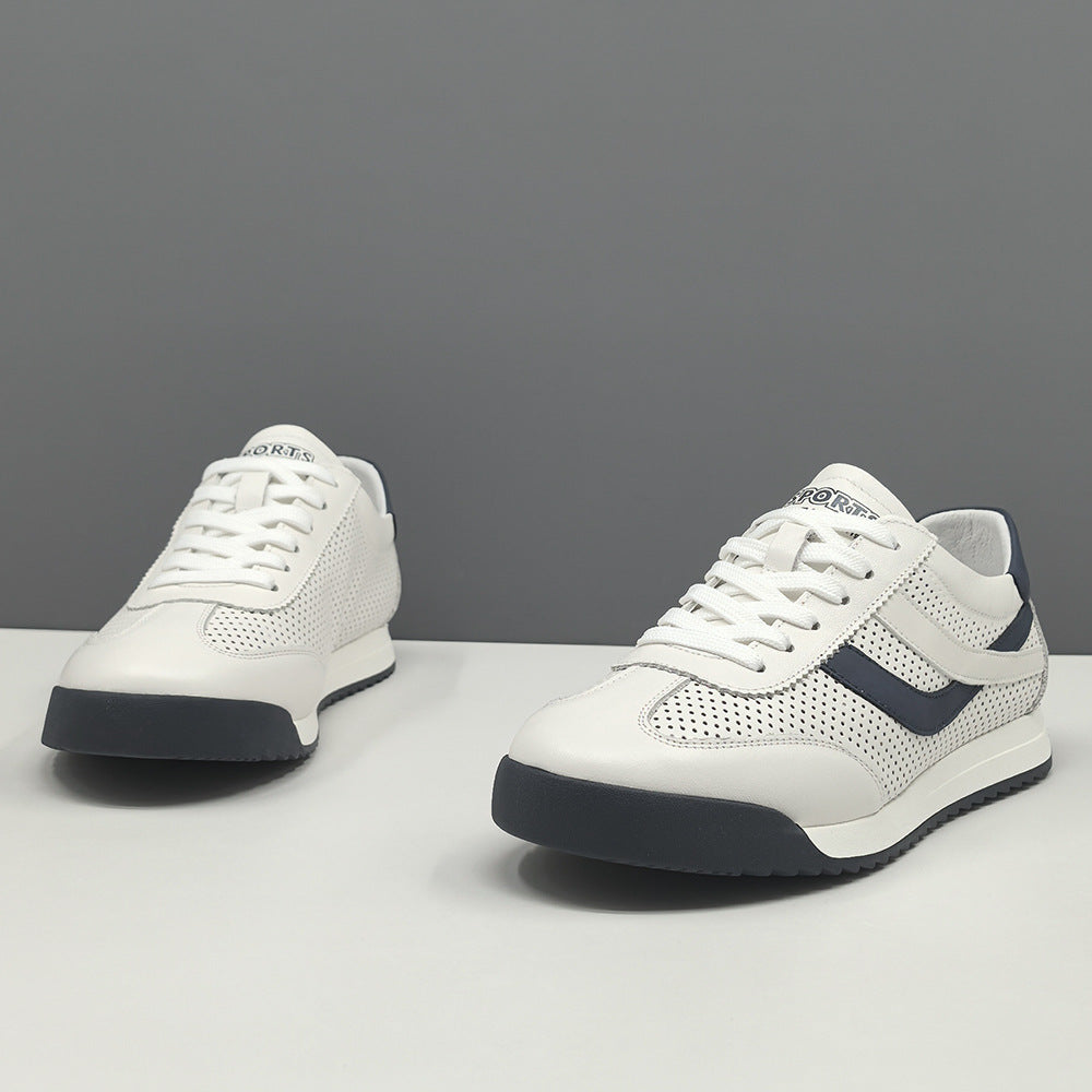 Men's Genuine Breathable Board Trendy White Summer Sneakers