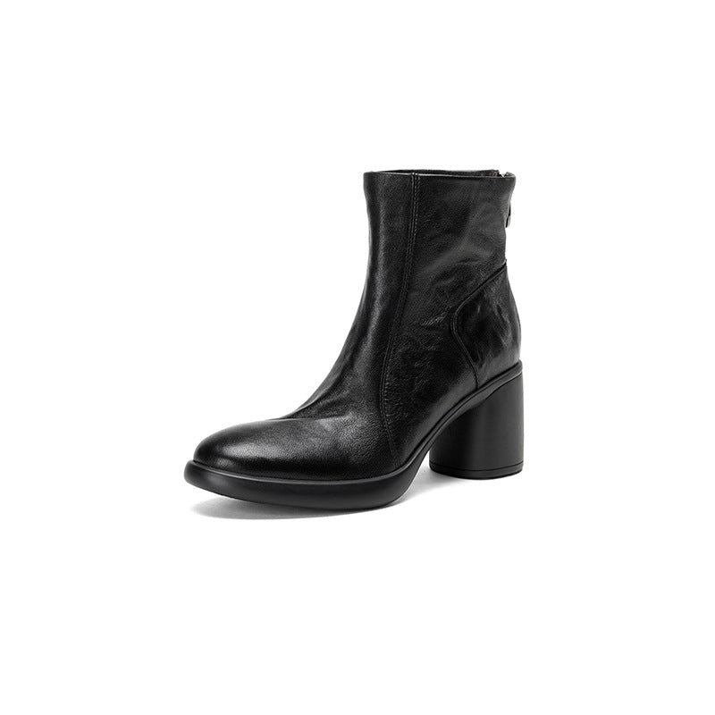 Women's Style Soft Sheepskin Short High Chunky Winter Plus Veet Genuine Boots