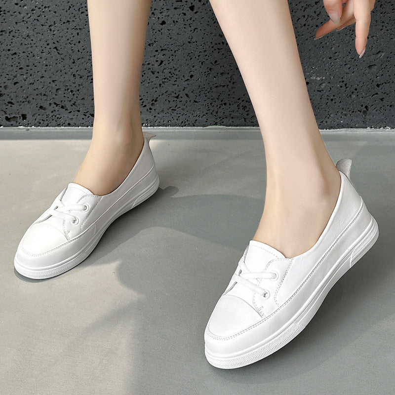 Women's Low-cut White Genuine Summer Versatile Leisure Casual Shoes