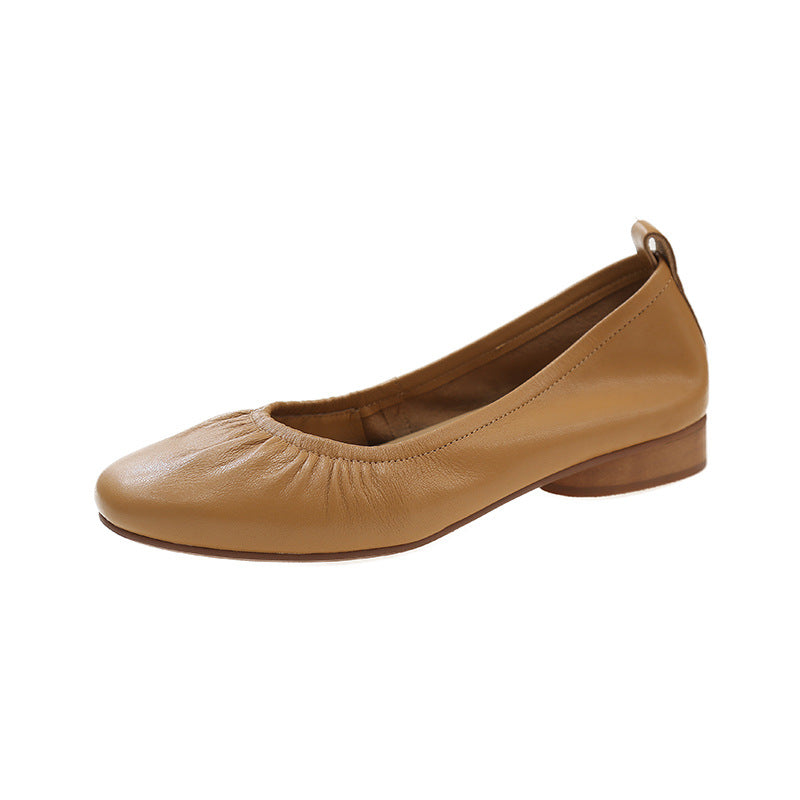 Women's Sheepskin Flat Pumps Genuine Slip-on Mary Women's Casual Shoes