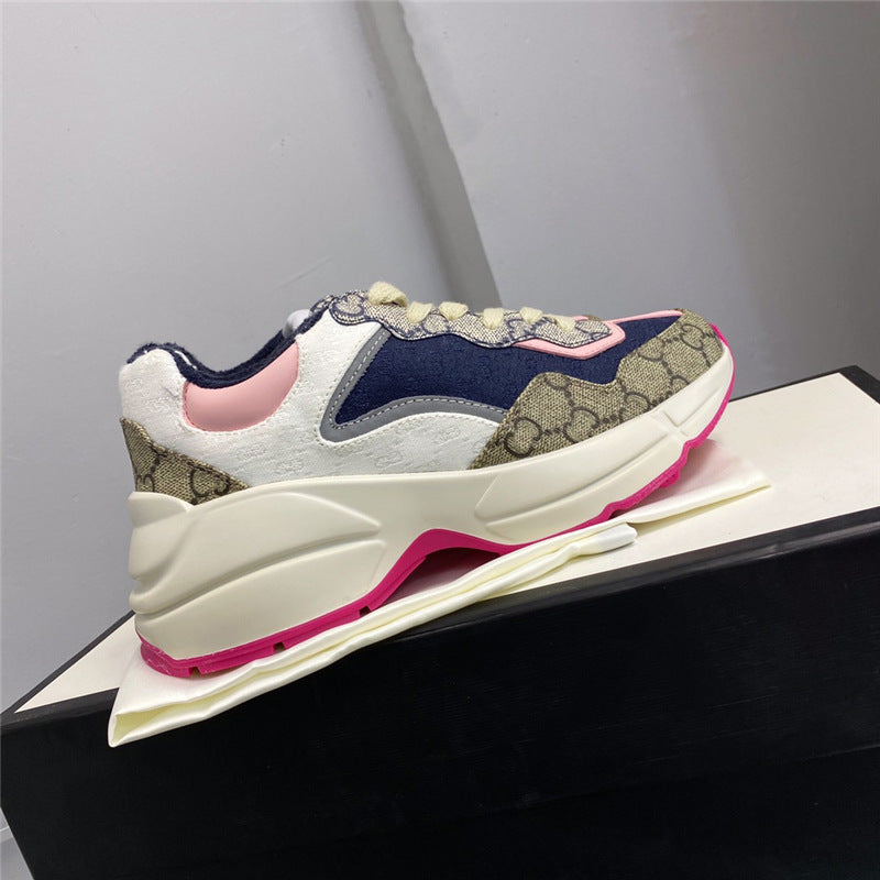 Women's & Men's Home Dad Color Matching Presbyopic Colorful Platform Height Sneakers