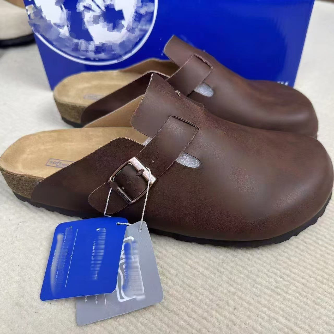 Women's & Men's Authentic Toe Box Thick Bottom Mulberry Cork Pure Thick-soles Slippers