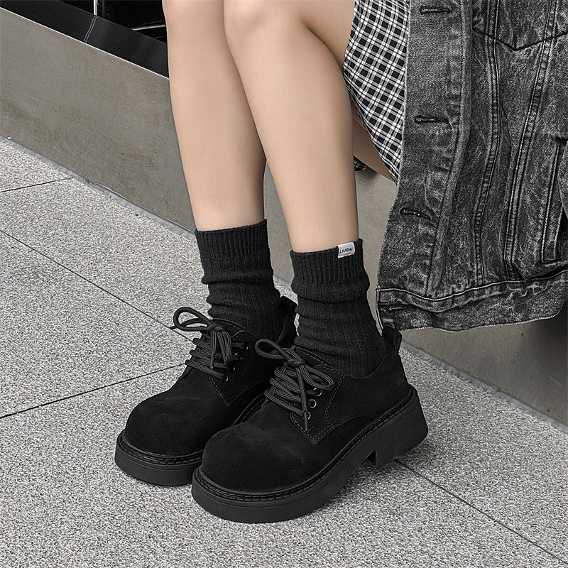 Glamorous Platform Retro Big Head Martin Leather Shoes