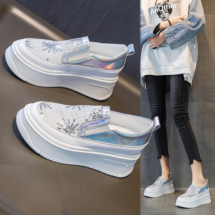 Women's Korean Style Heightened Pumps Thick Bottom Women's Casual Shoes