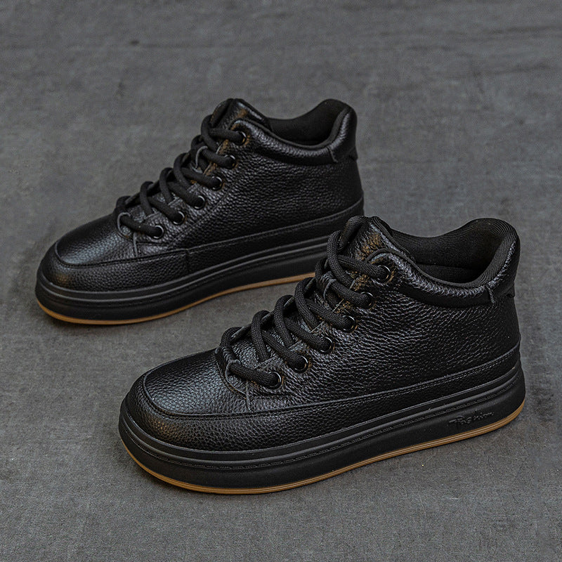 Women's Warm Slugged Bottom Board Lightweight Breathable Women's Leather Boots
