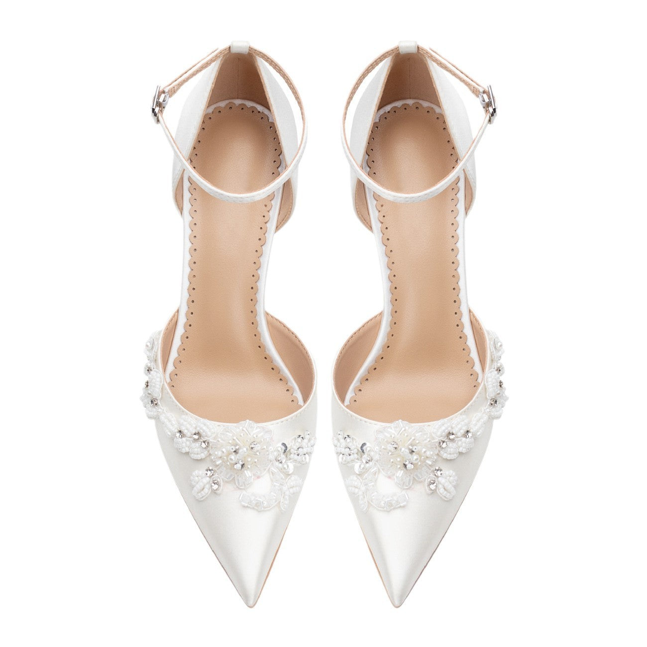 Women's Handmade Pearl Hollow Pointed Stiletto Temperament Sandals