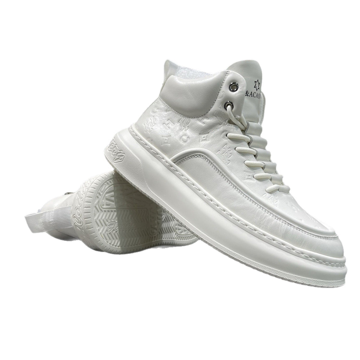 Men's White Affordable Luxury Printed Fashionable Platform Men's Sports Shoes