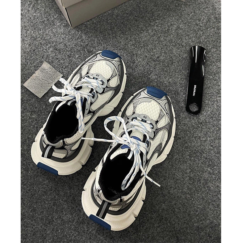 Women's & Men's Paris Black White Dad Ninth Generation Platform Height Sneakers
