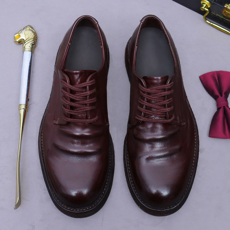 Men's Sole Light Luxury Horse Handmade Good Year British Leather Shoes