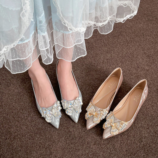 Women's Champagne Main Wedding Crystal High With Hidden Comfortable Women's Fashion Shoes