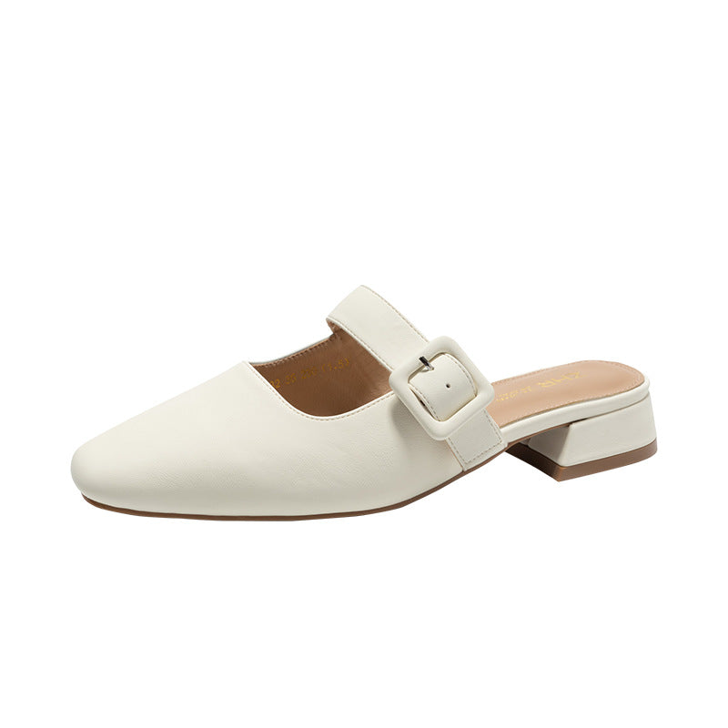Women's Toe Half Mule Mary Jane Shallow Sandals
