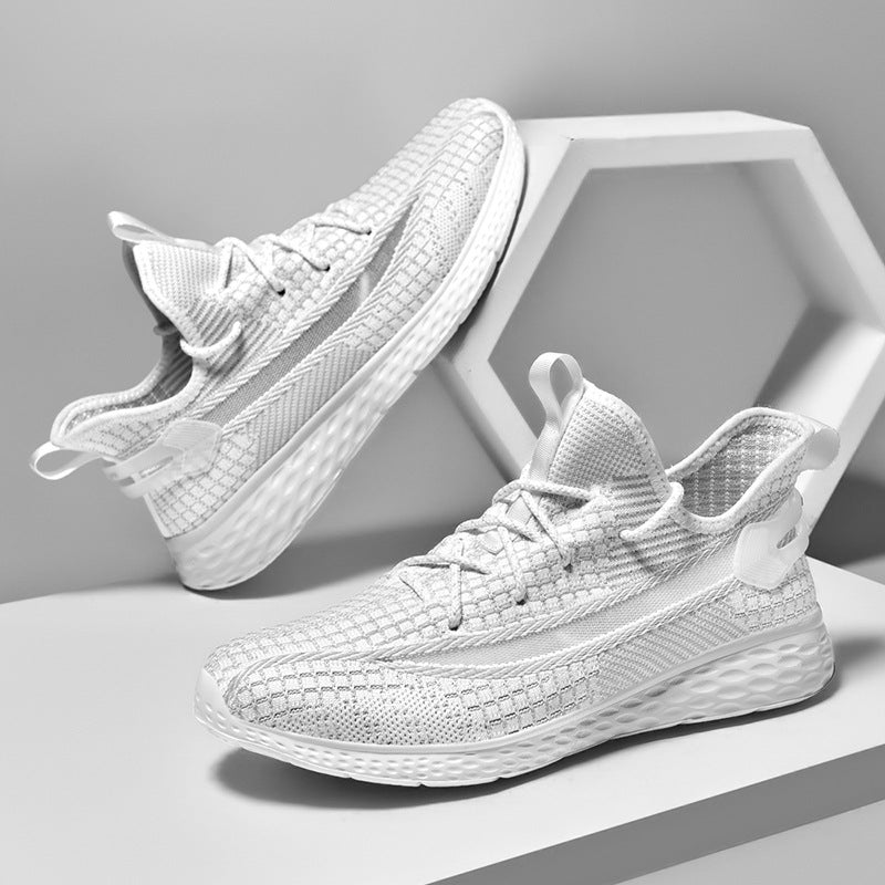 Women's & Men's Plus Size Flying Woven Breathable Mesh Sneakers