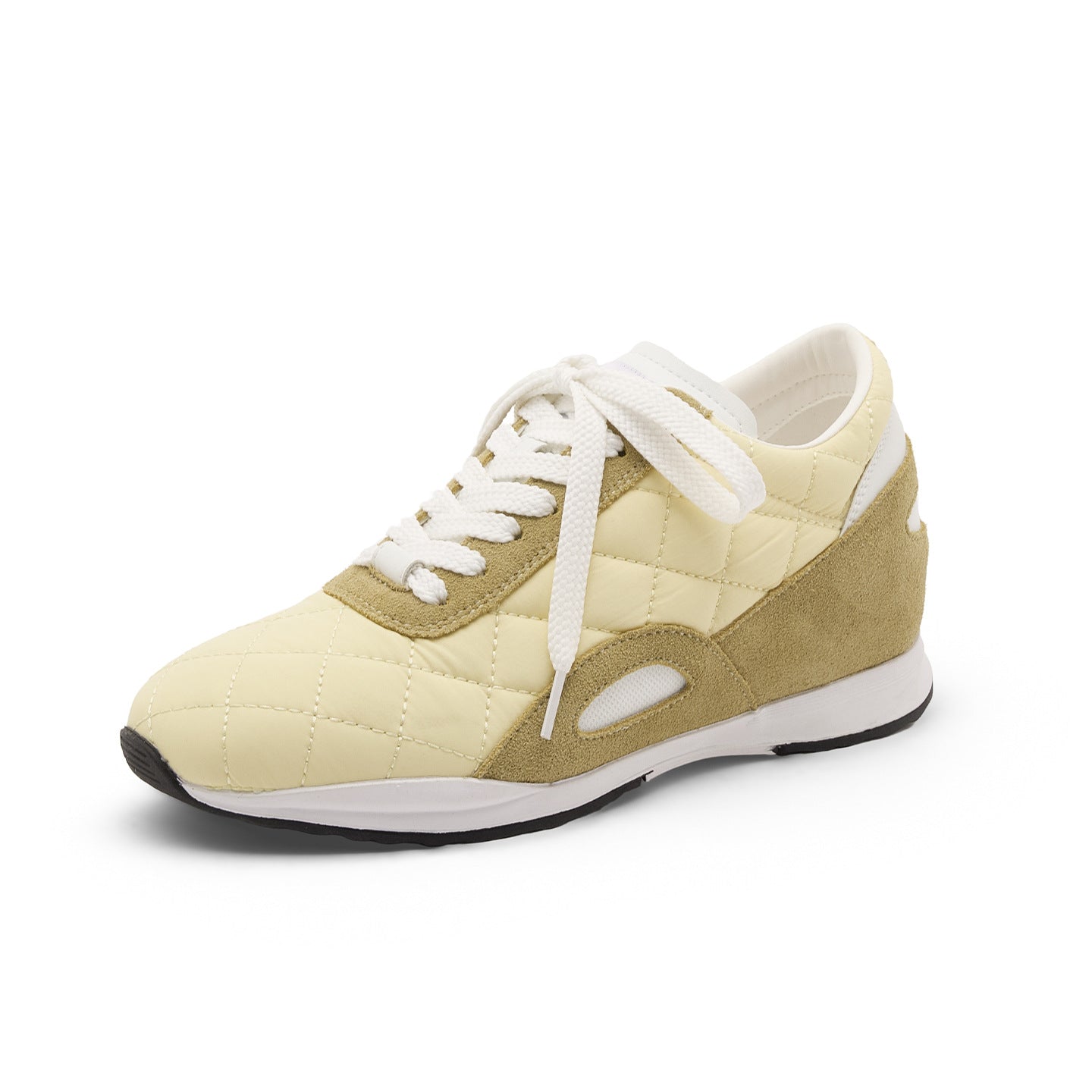 Women's Increasing Insole Classic Style Rhombus Color Matching Casual Shoes