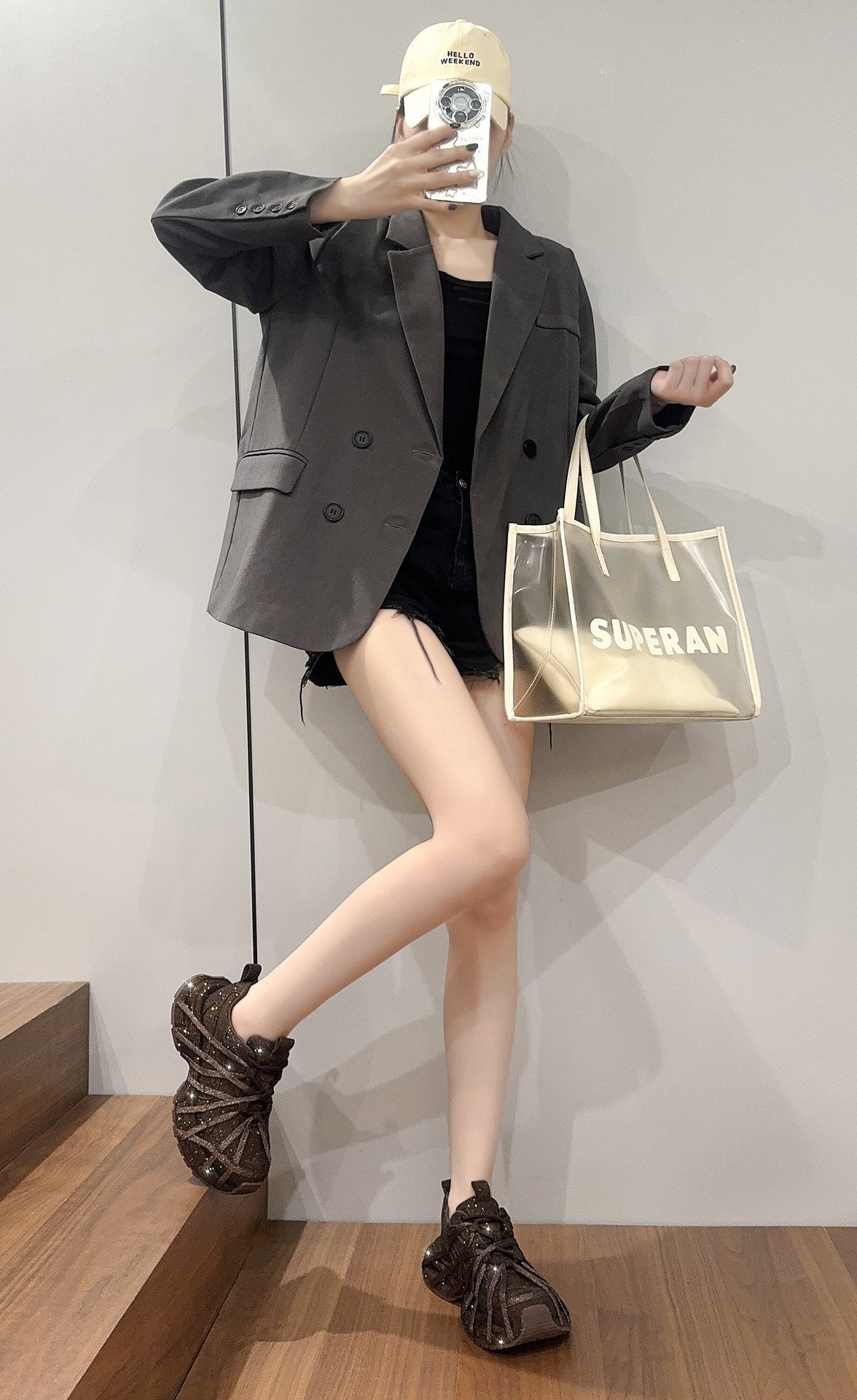 Women's Starry Rhinestone Dad Autumn Thick Bottom Fried Street Casual Shoes