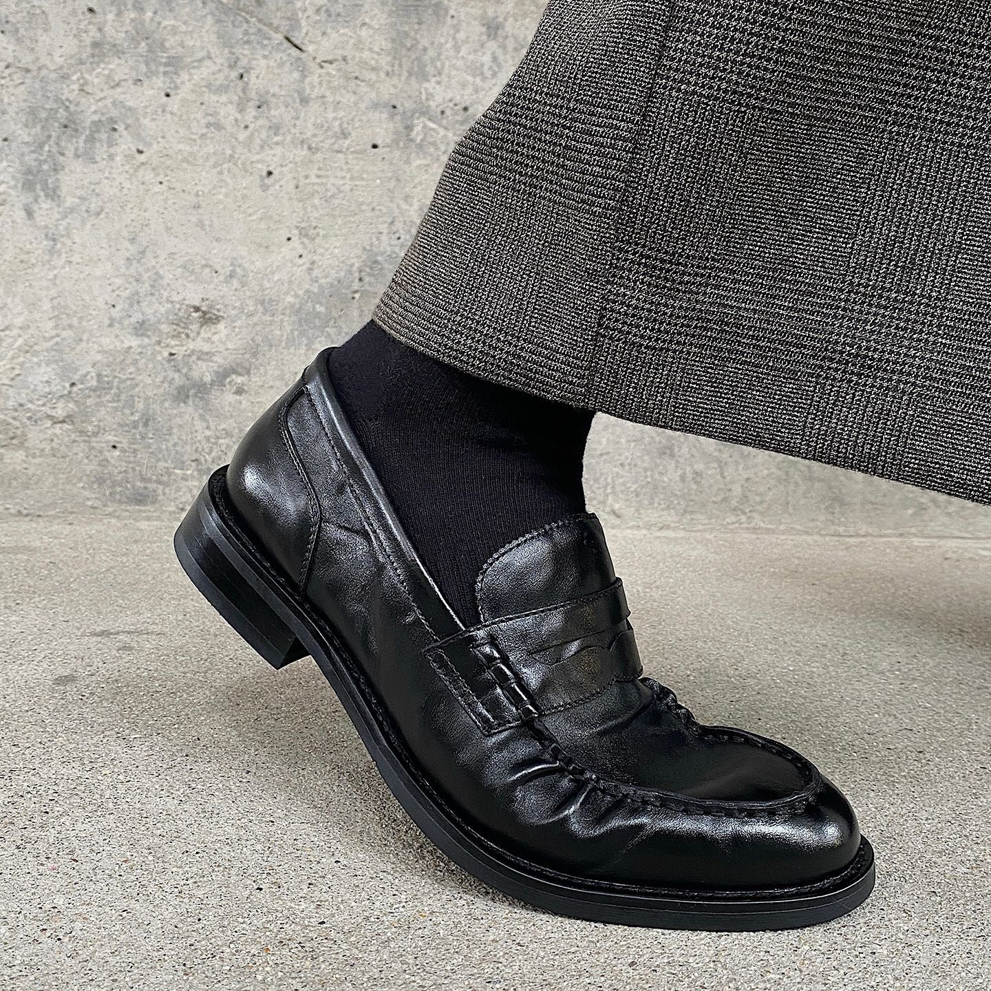 Italy Imported Calf Skin One Pedal Men's Casual Leather Shoes