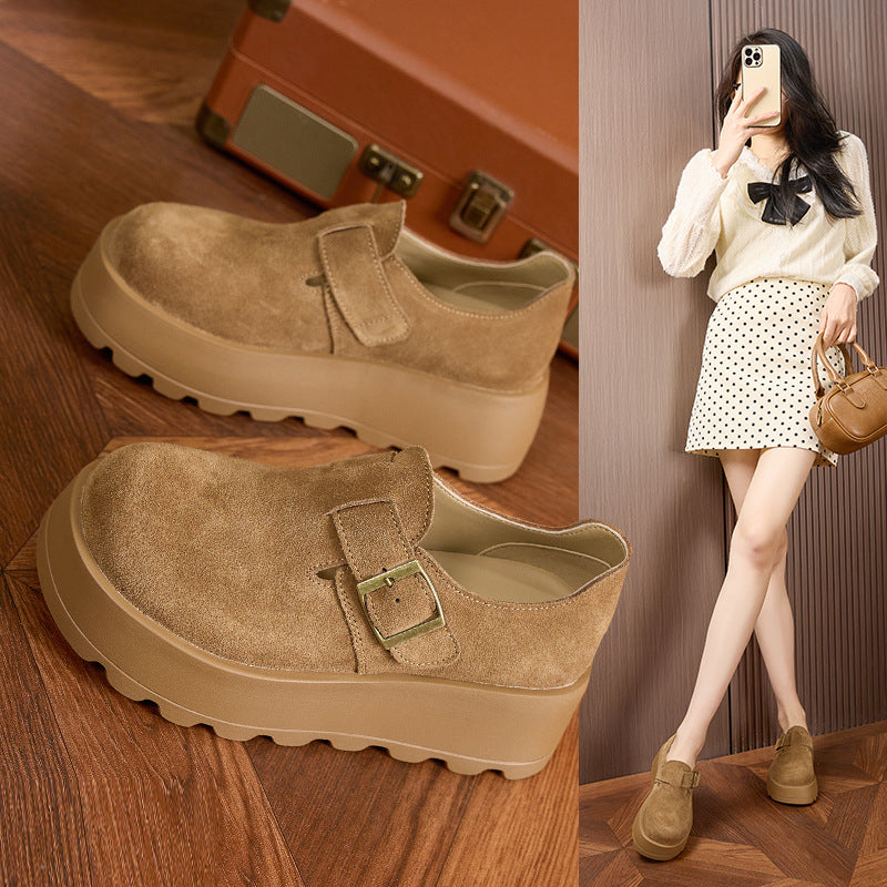 Slouchy Women's Platform Height Increasing Slip-on Women's Casual Shoes