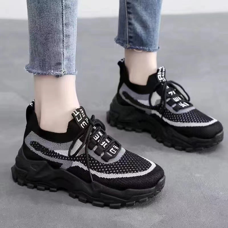 Women's Trendy Flying Woven Breathable Tide Shake Sneakers