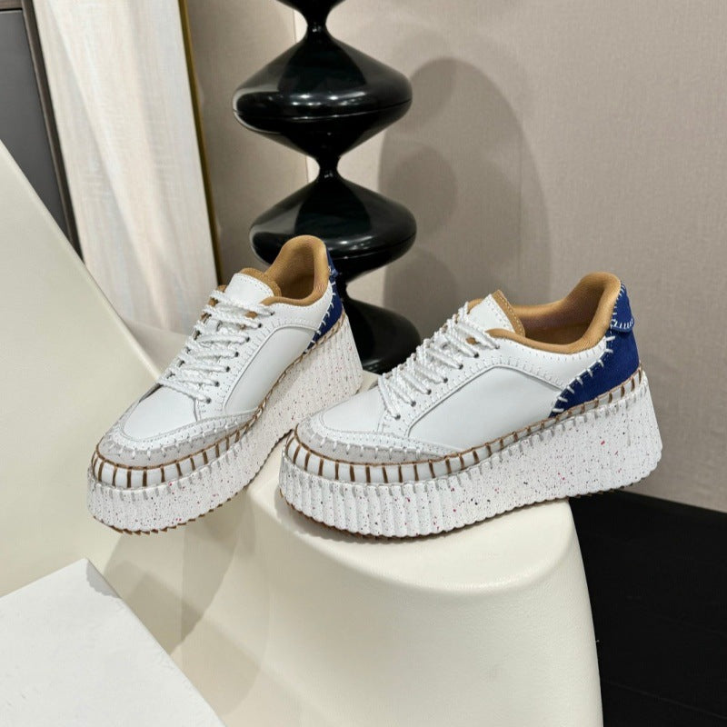 Women's Bottom Little Gospel Platform Fashion Round Toe Lace Women's Sports Shoes