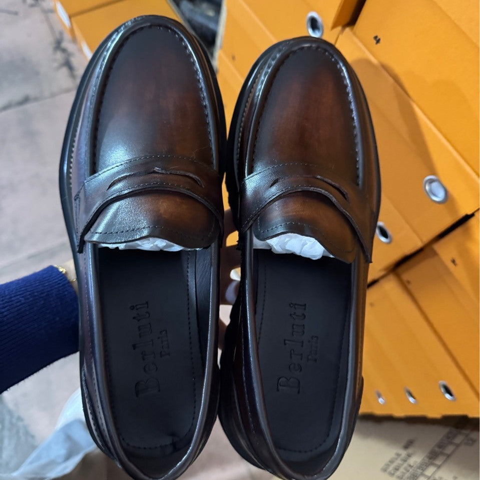 Men's Nigeria Genuine Trendy Wild Flat Break Loafers/doug Shoes