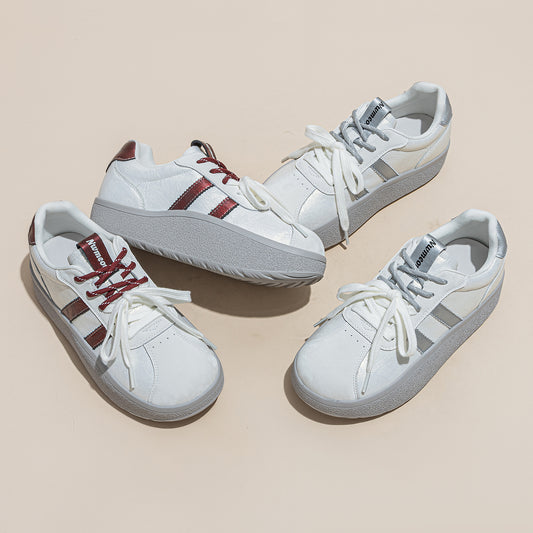 Women's White For Spring Thick Sole Increased Comfortable Breathable Leisure Women's Casual Shoes