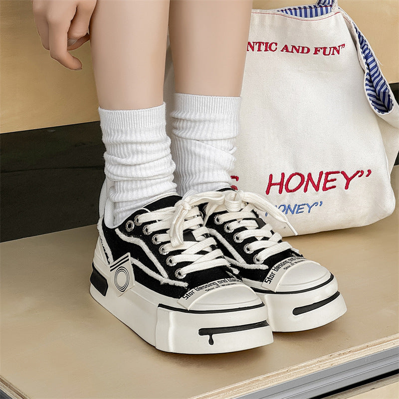 Retro White Korean Style Platform Big Head Jack Purcell Beggar Sneakers