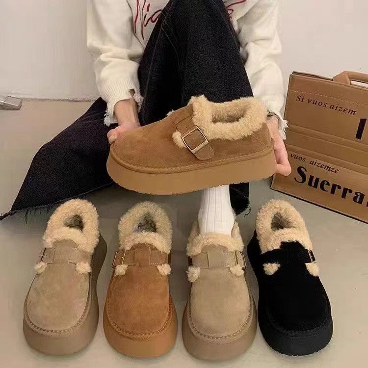 Women's Platform Winter Fleece-lined Thick Furry Warm Women's Shoes