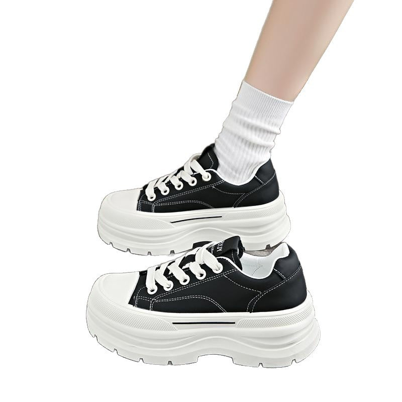 Women's Fashion Four Boutique White Thick Bottom Women's Board Shoes