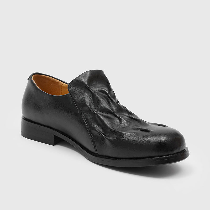 Women's & Men's Black Round Head Leisure Couple Slip-on Loafers/doug Shoes