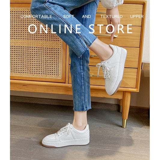 Women's Genuine German Training Platform Hidden White Casual Shoes