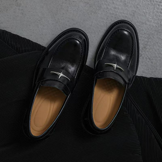 Horse Breathable British Cover Foot Soft Genuine Surface Washed Comfortable Loafers